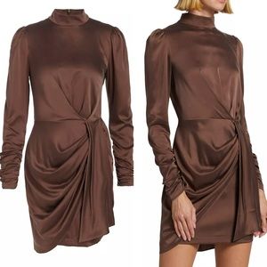 NWT AU0p Zimmermann Draped Silk Minidress